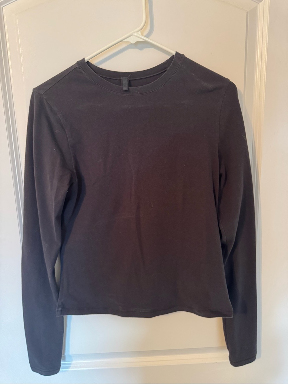 SKIMS Cotton Long Sleeve Tee Black